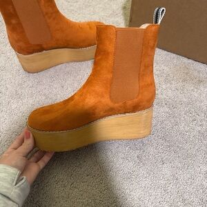 ShuShop Vibrant Orange Platform Boots
